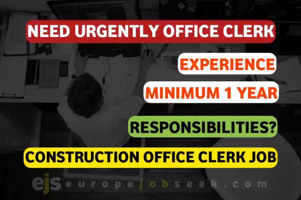 Construction Office Clerk Jobs in Malta for Sponsorship